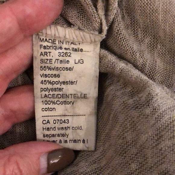 Lightweight Cotton/lace Waterfall Cardigan , size L - Picture 10 of 10